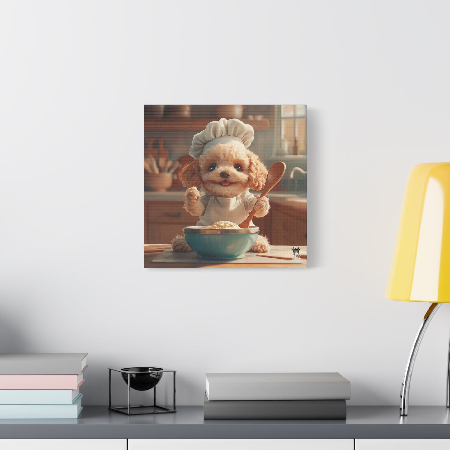Poodle Puppy Chef Canvas Art
