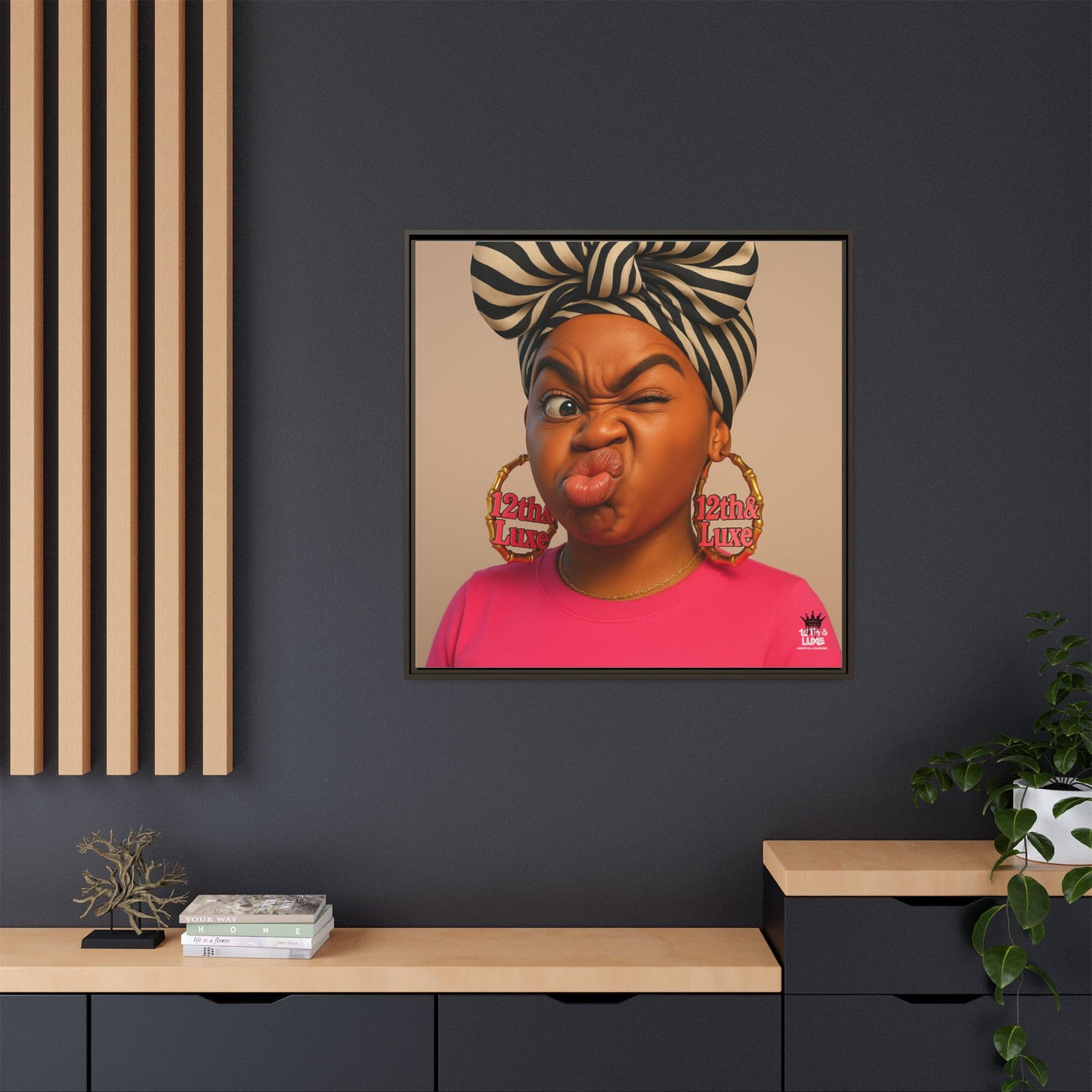 Funky Face Pink - Canvas Art