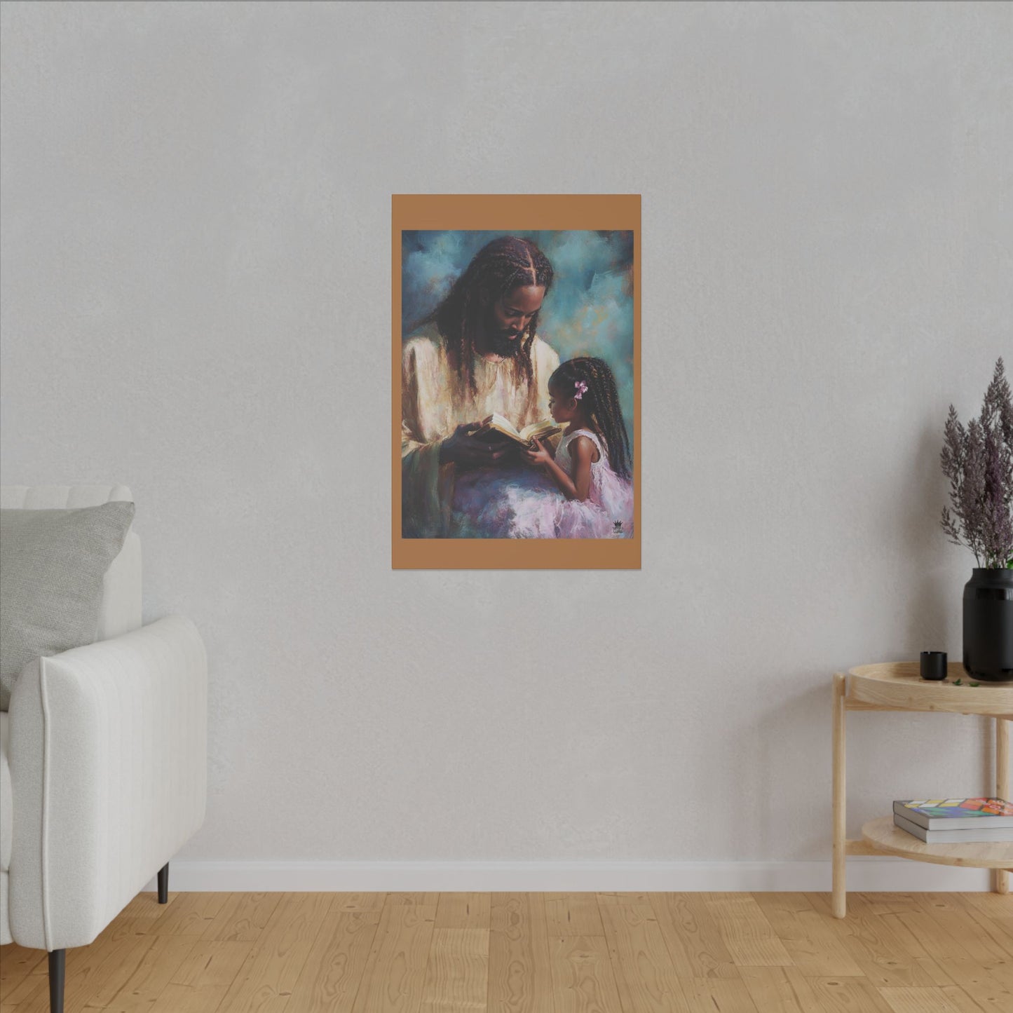 Jesus Reading, Matte Canvas, Stretched, 0.75" (Vertical)