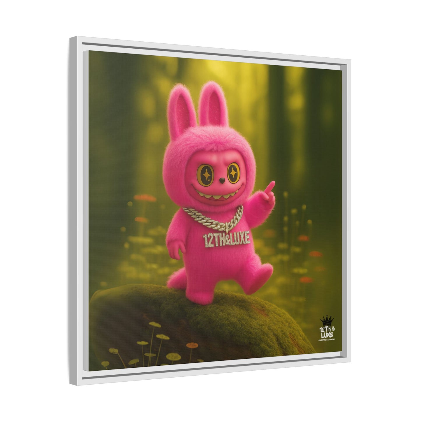 Plush Monster Pink- Canvas Art
