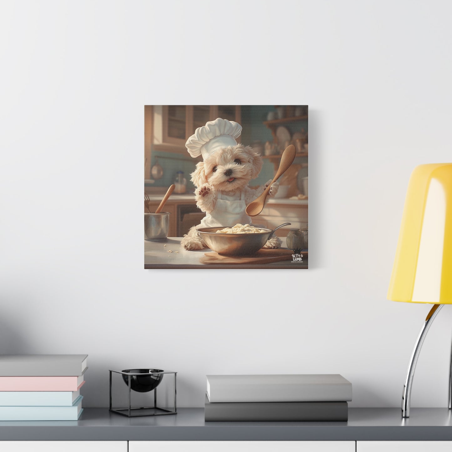 Maltipoo Puppy Chef Canvas Art