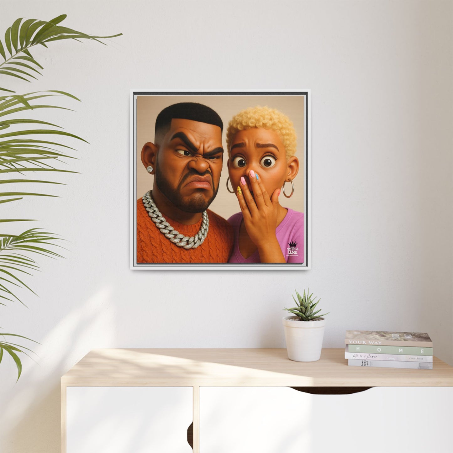 Funky Face Couple - Canvas Art