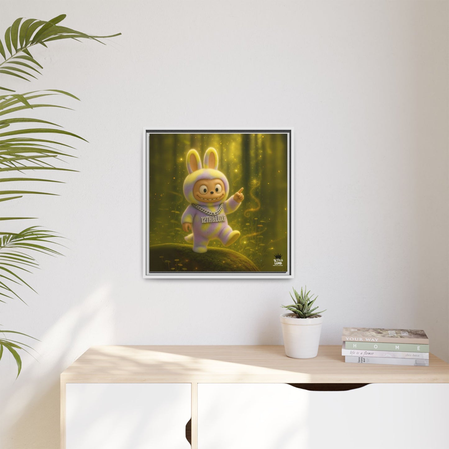 Plush Monster Purple/Yellow - Canvas Art