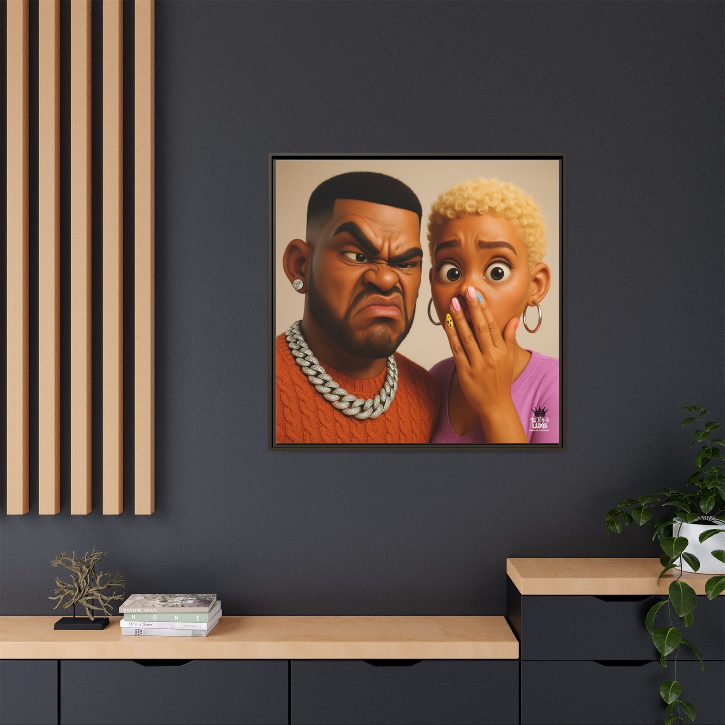 Funky Face Couple - Canvas Art