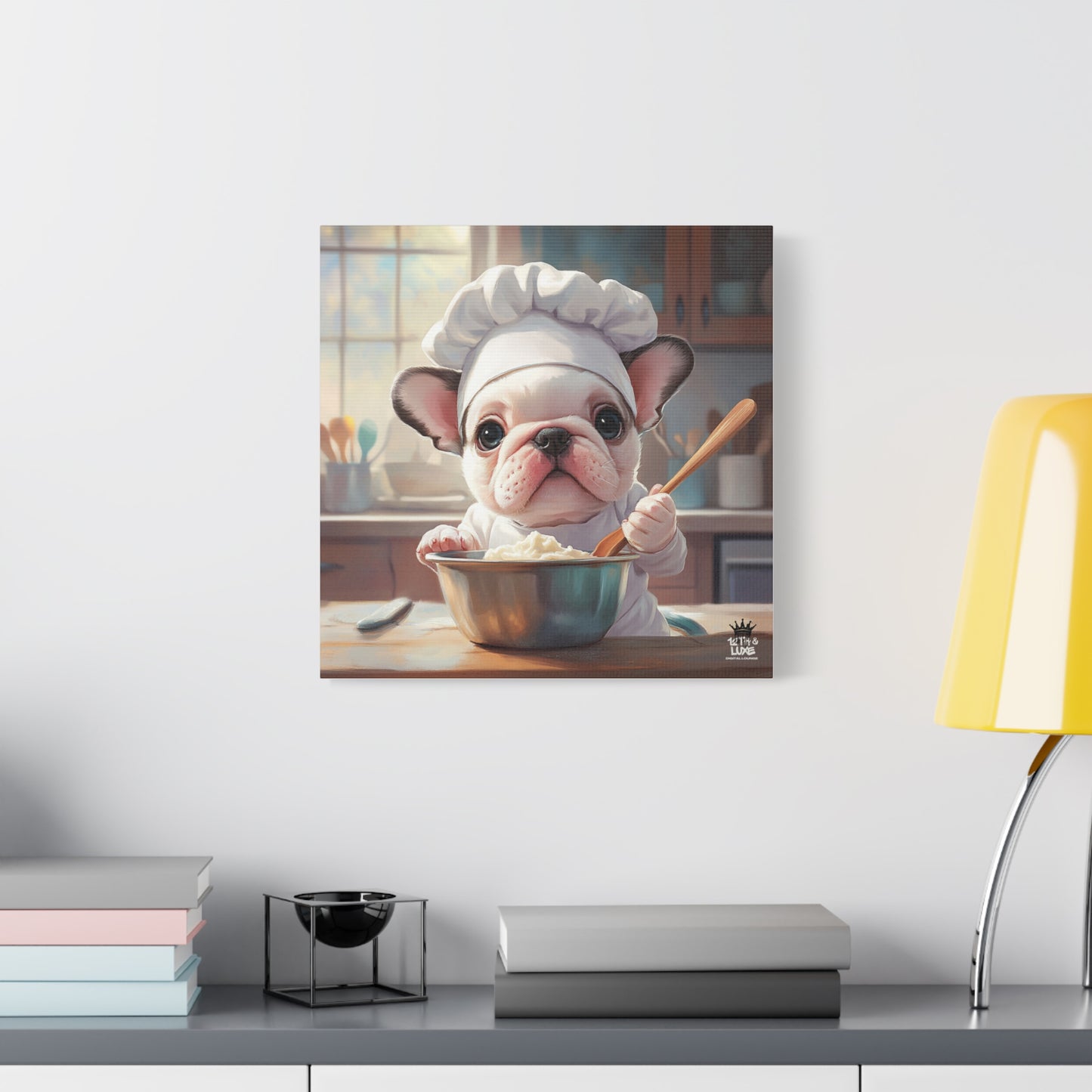 Bulldog Puppy Chef Canvas Art