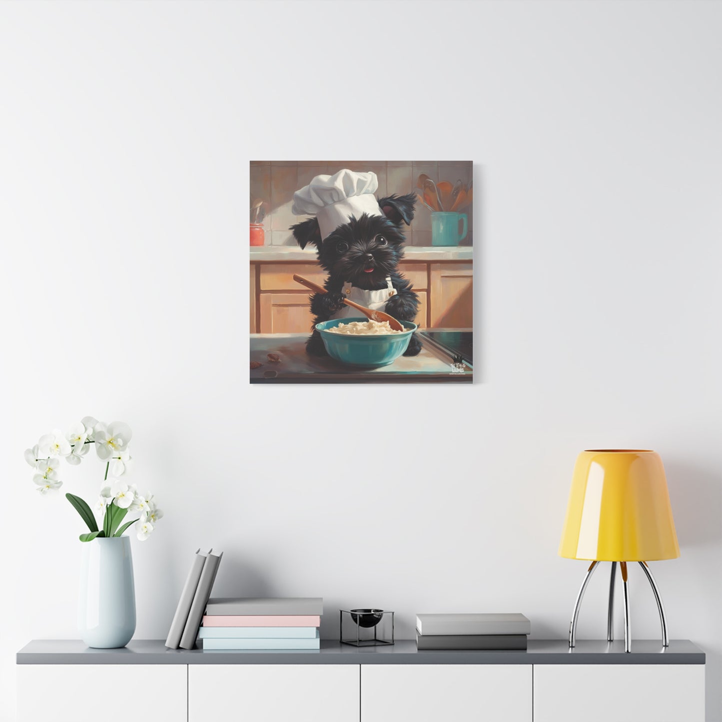 Russian Terrier Puppy Chef Canvas Art