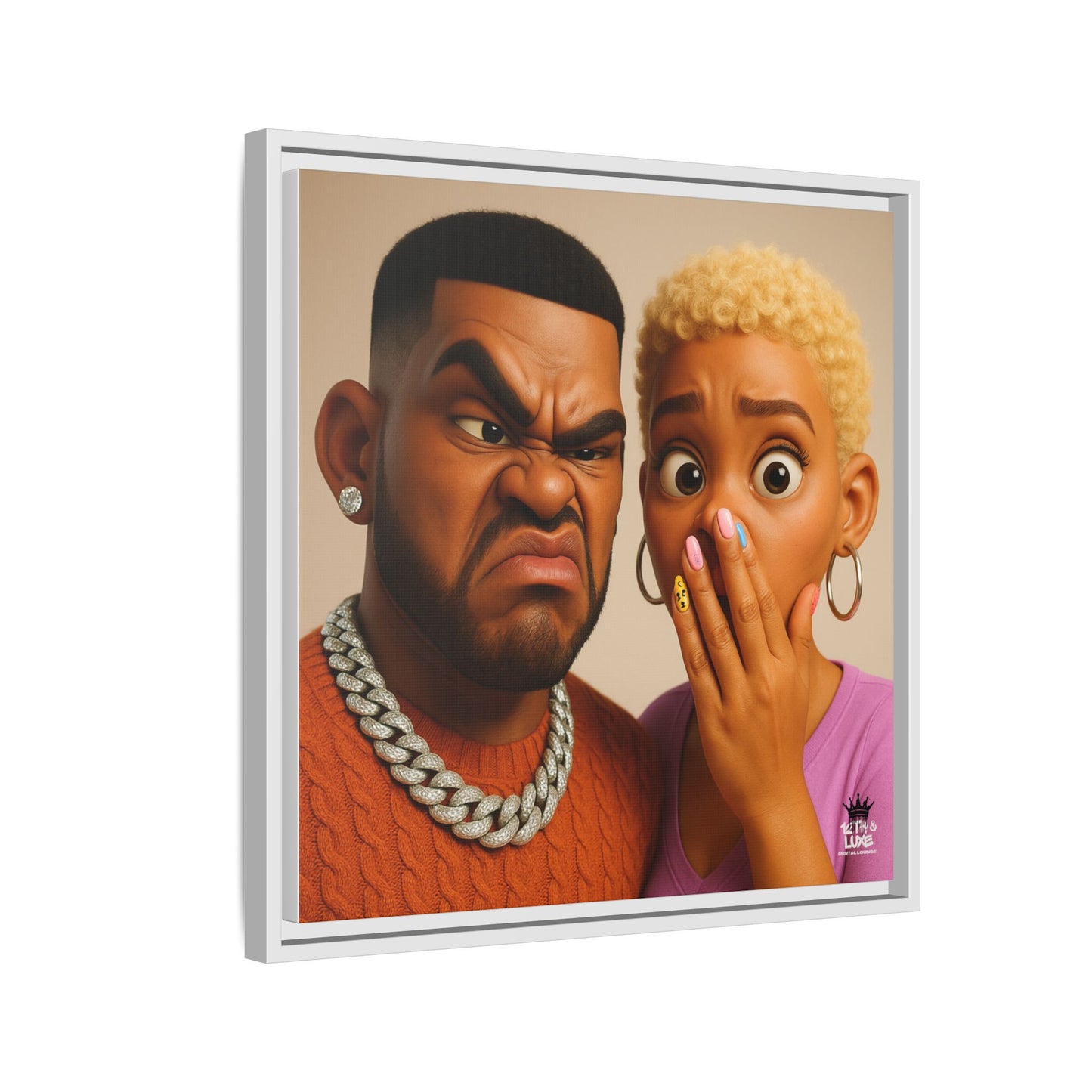 Funky Face Couple - Canvas Art