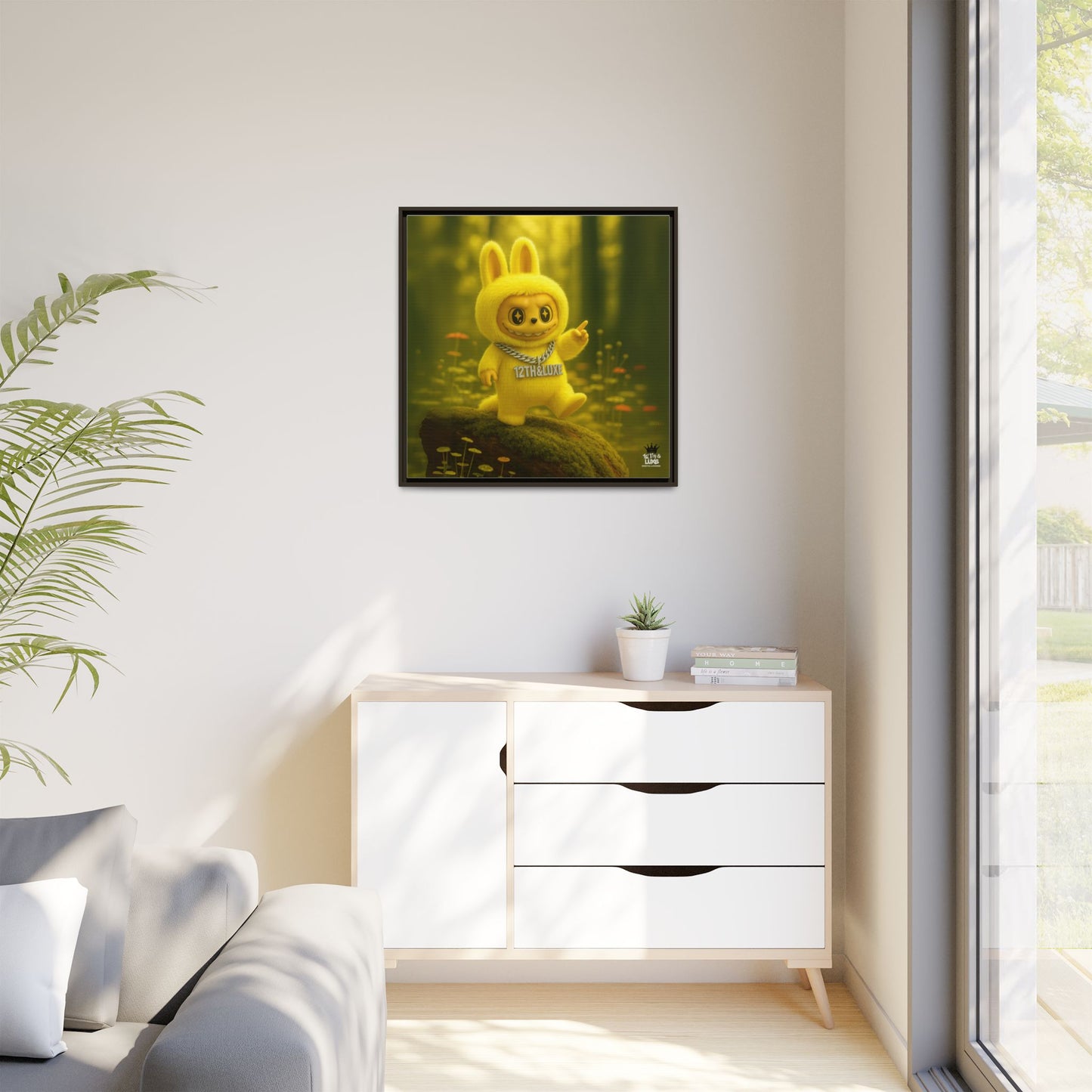 Plush Monster Yellow - Canvas Art
