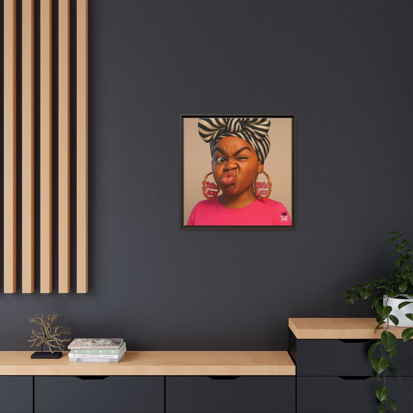 Funky Face Pink - Canvas Art
