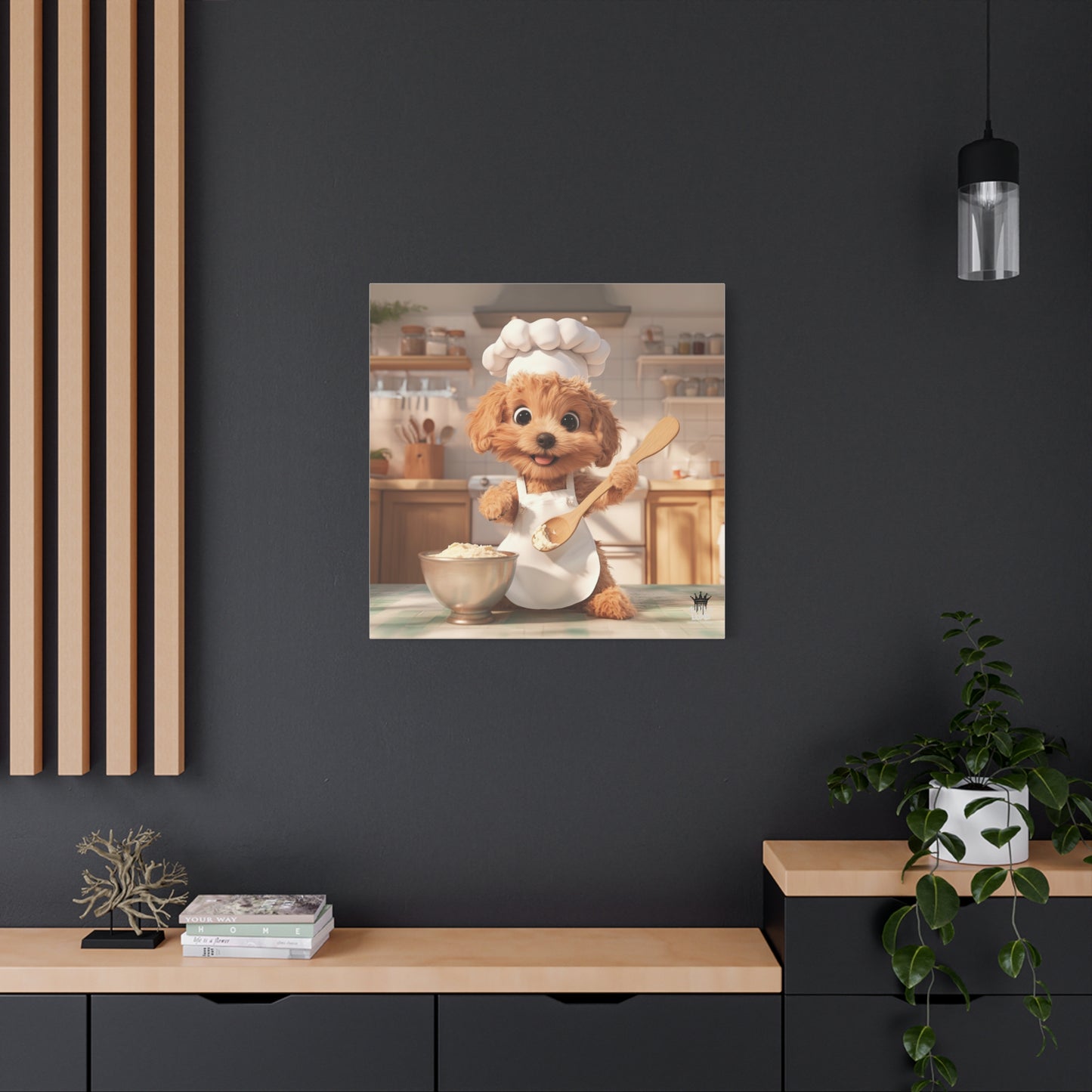 Adorable Chef Puppy Canvas Print - Cute Dog Art for Home Decor