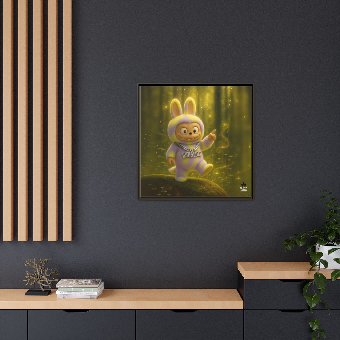 Plush Monster Purple/Yellow - Canvas Art