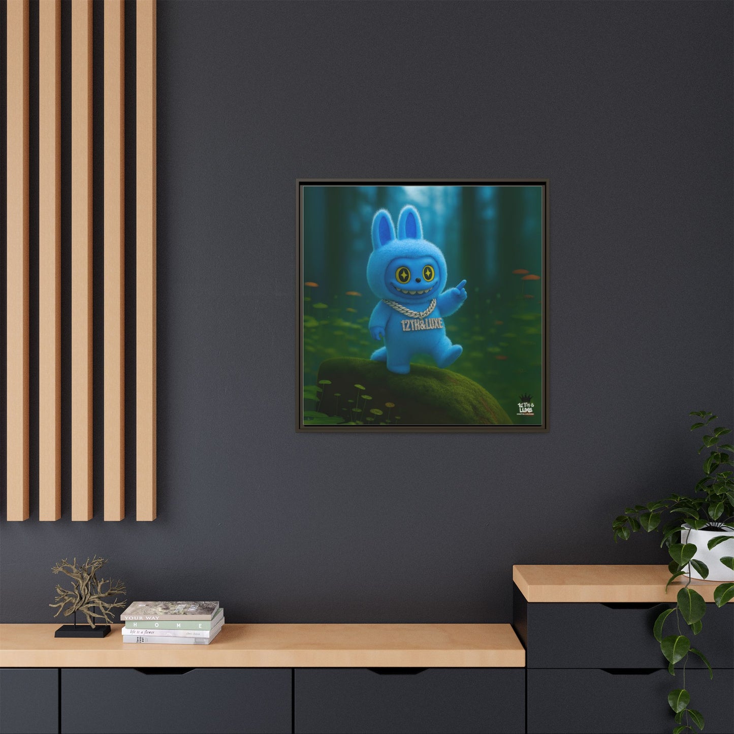 Plush Monster Blue - Canvas Art