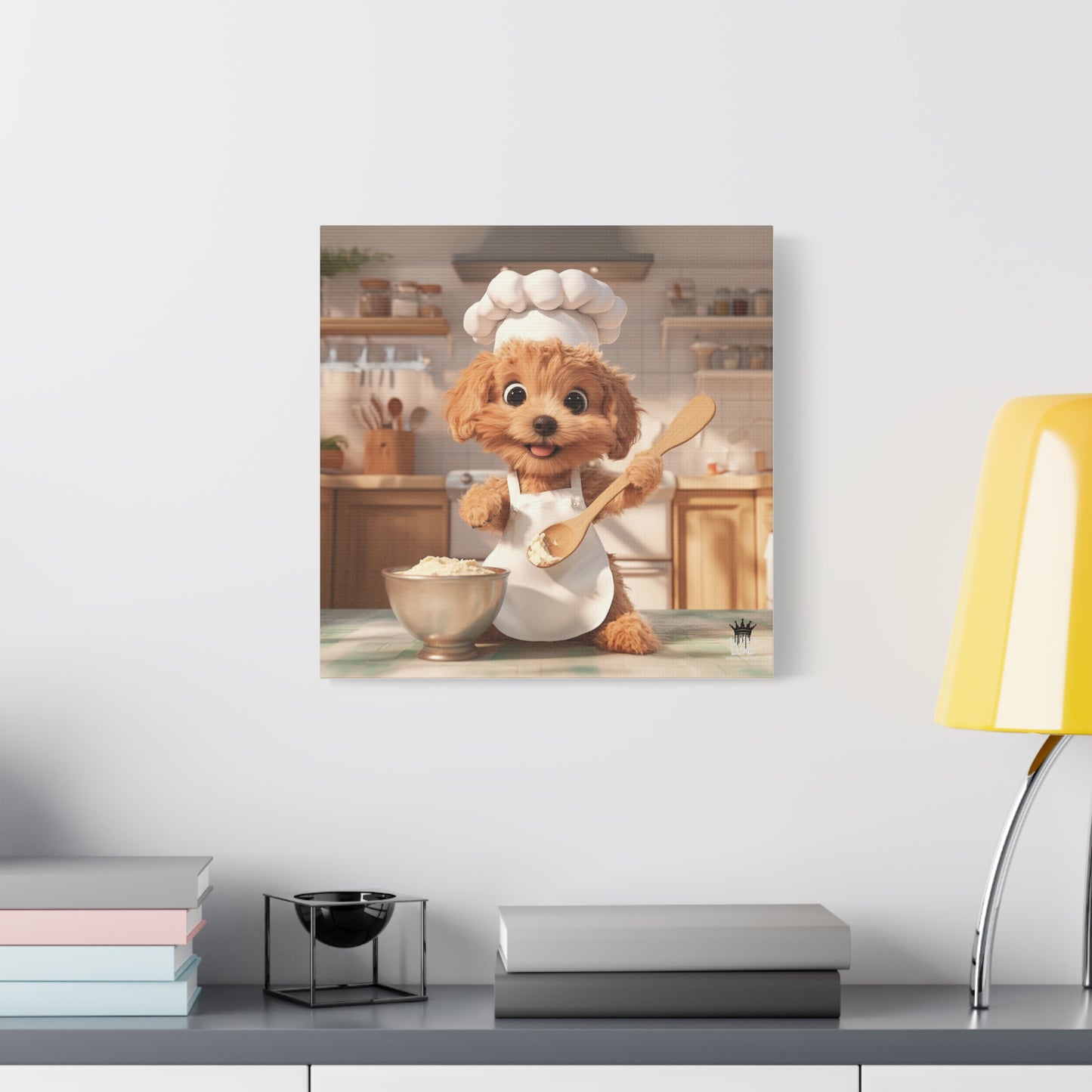 Adorable Chef Puppy Canvas Print - Cute Dog Art for Home Decor