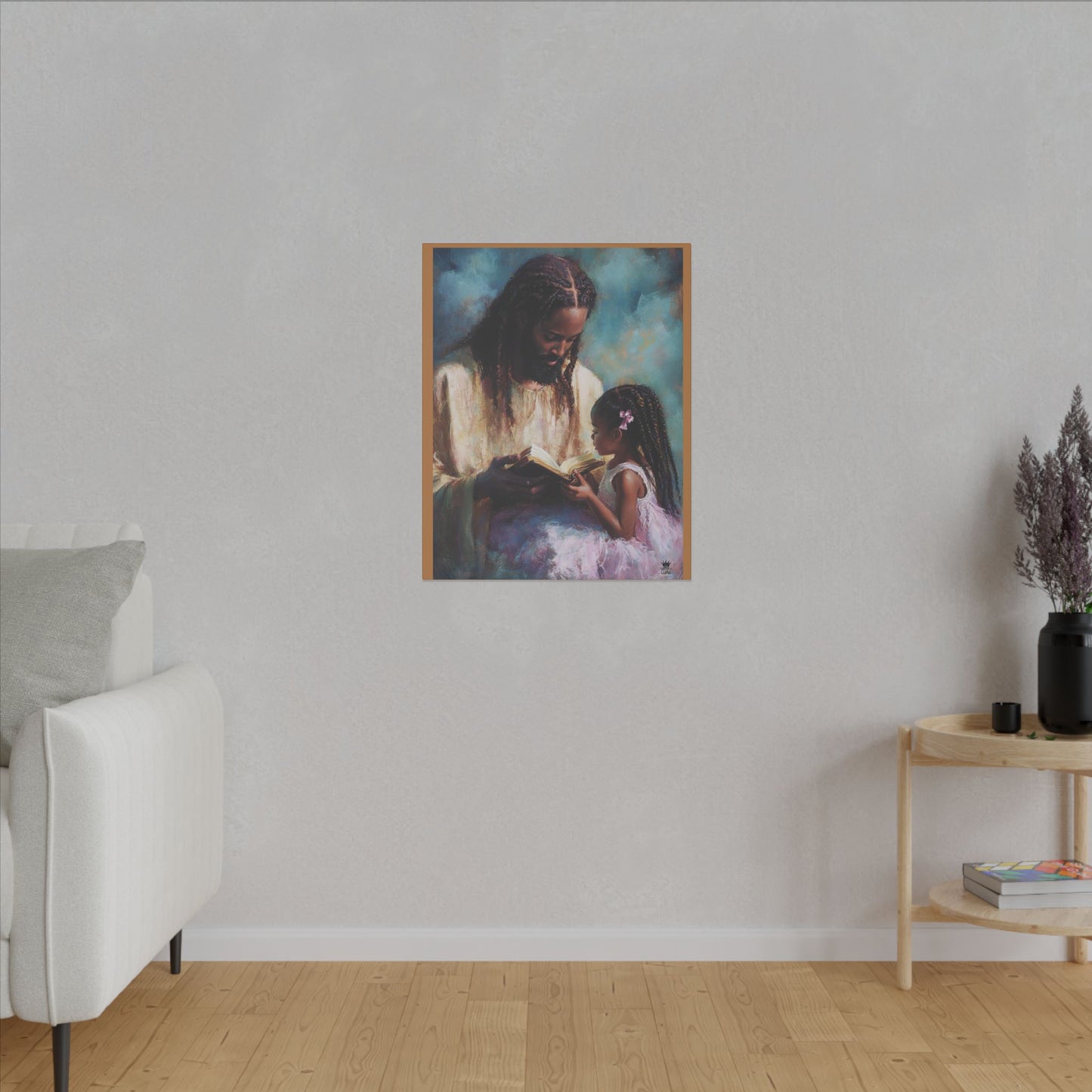 Jesus Reading, Matte Canvas, Stretched, 0.75" (Vertical)