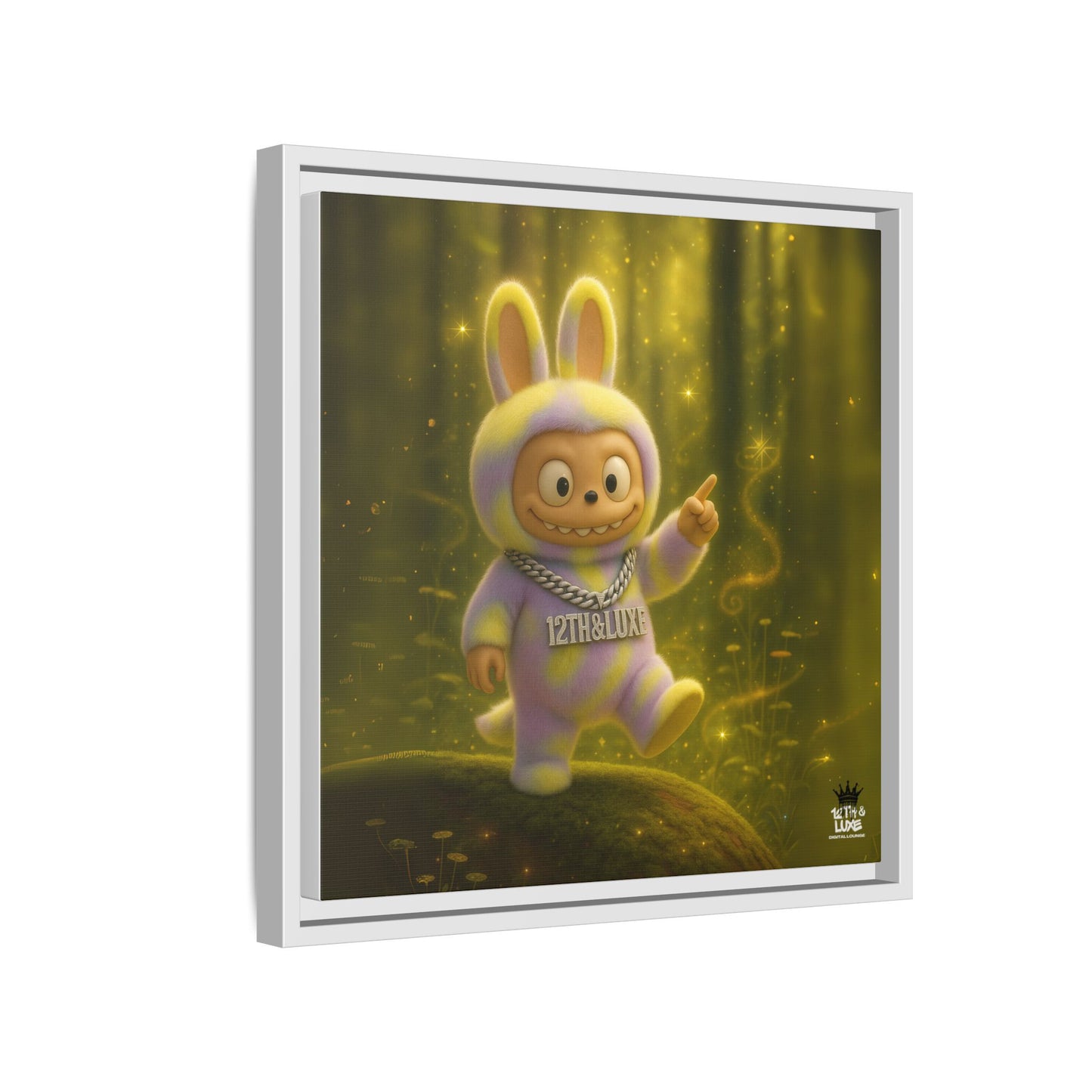 Plush Monster Purple/Yellow - Canvas Art