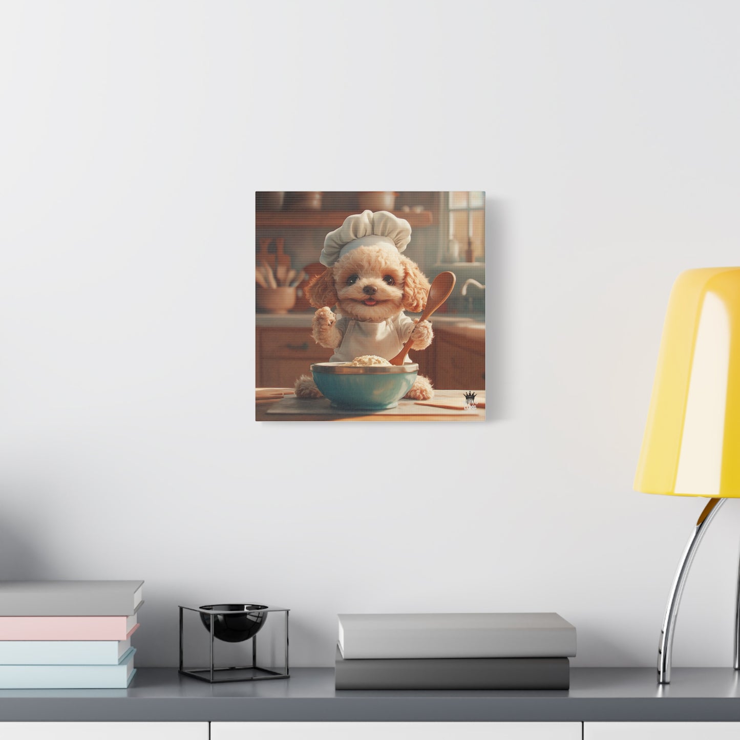 Poodle Puppy Chef Canvas Art