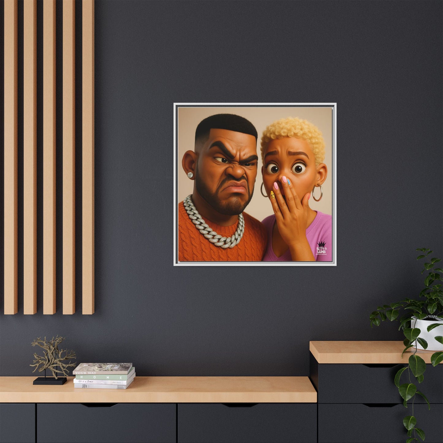 Funky Face Couple - Canvas Art