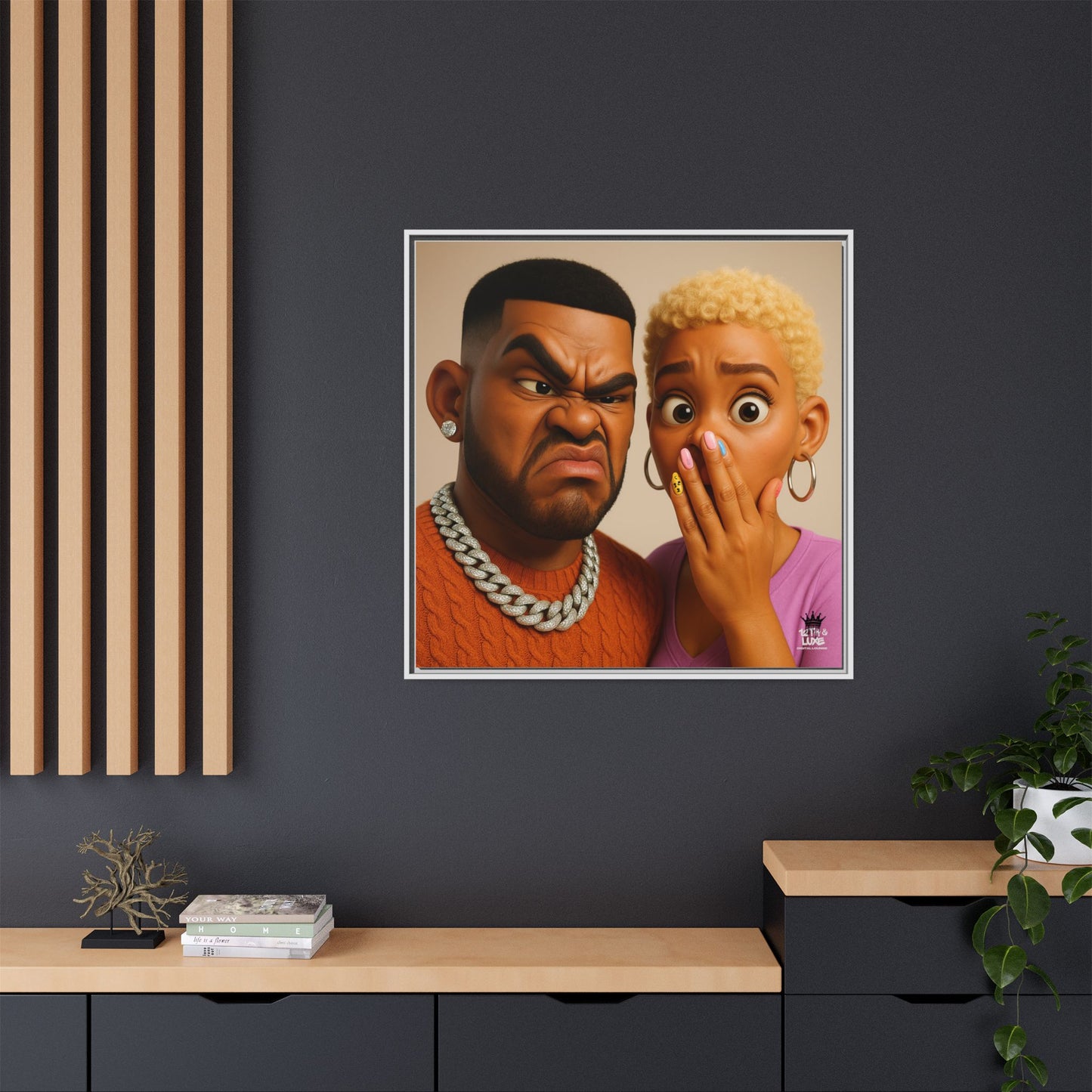 Funky Face Couple - Canvas Art
