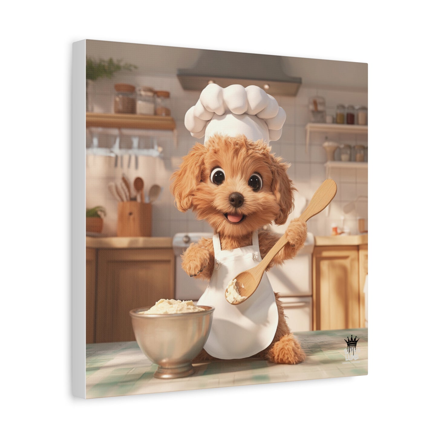 Adorable Chef Puppy Canvas Print - Cute Dog Art for Home Decor