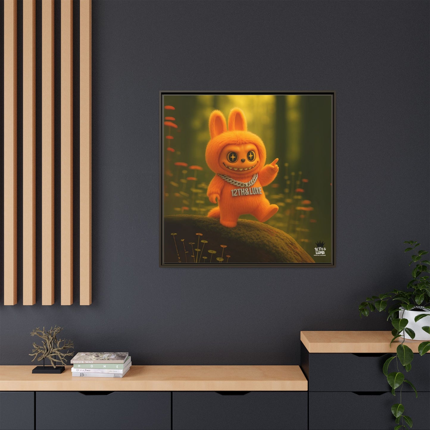 Plush Monster Orange - Canvas Art