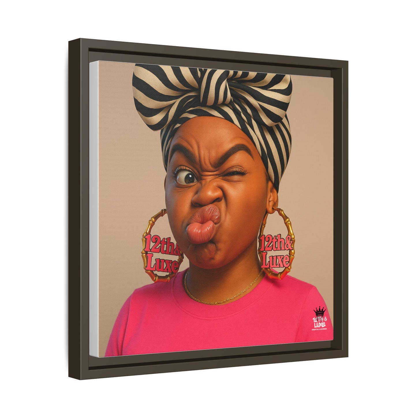 Funky Face Pink - Canvas Art