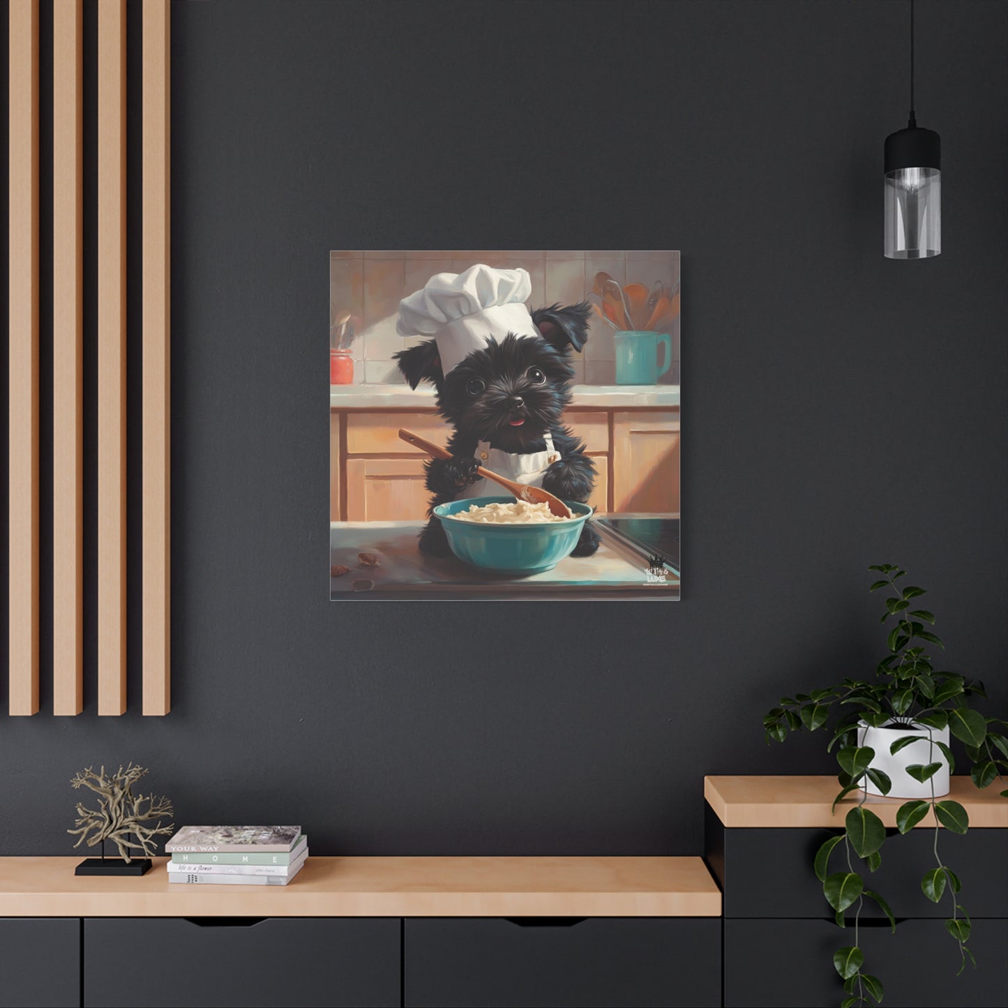 Russian Terrier Puppy Chef Canvas Art