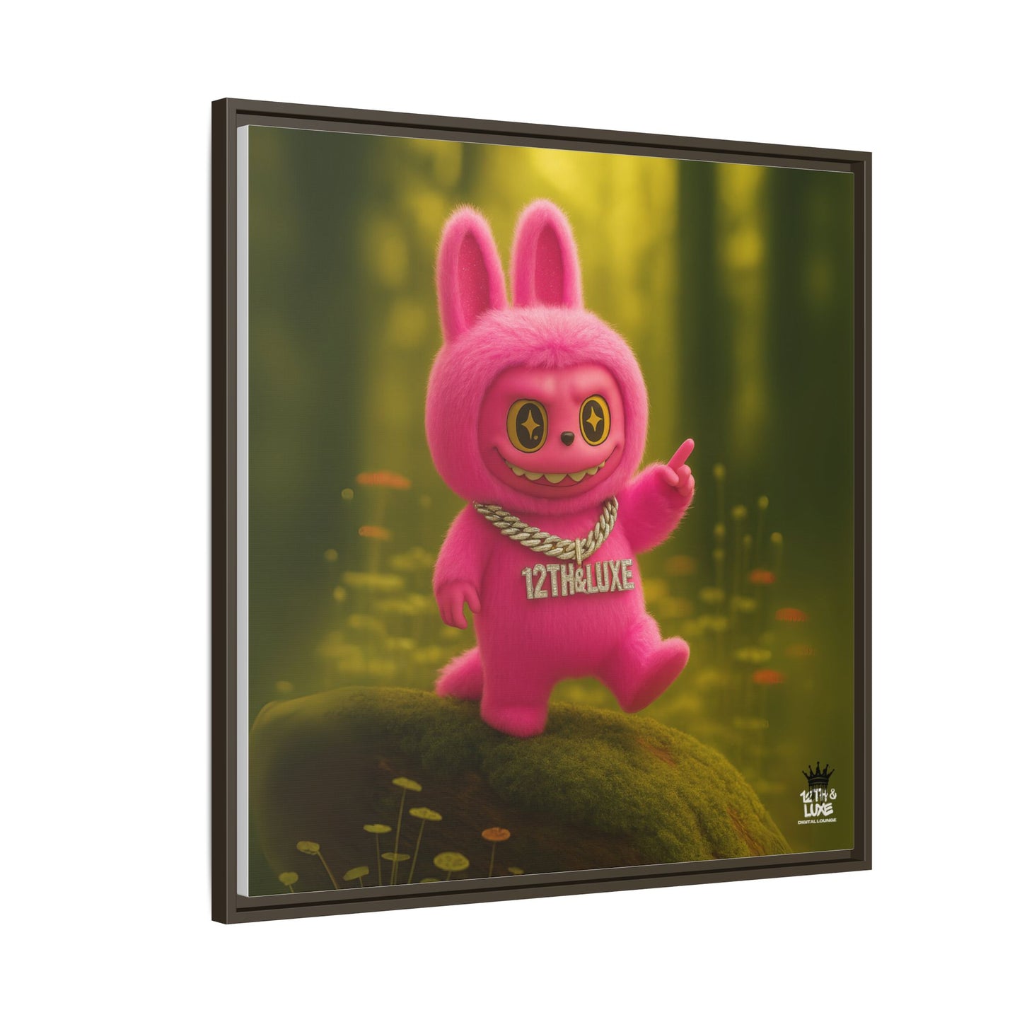Plush Monster Pink- Canvas Art