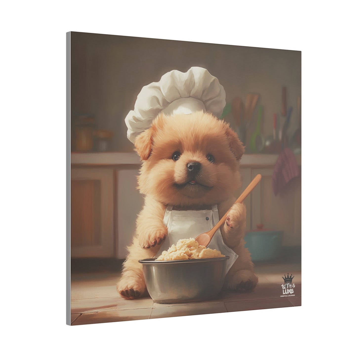 Chow Puppy Chef Canvas Art