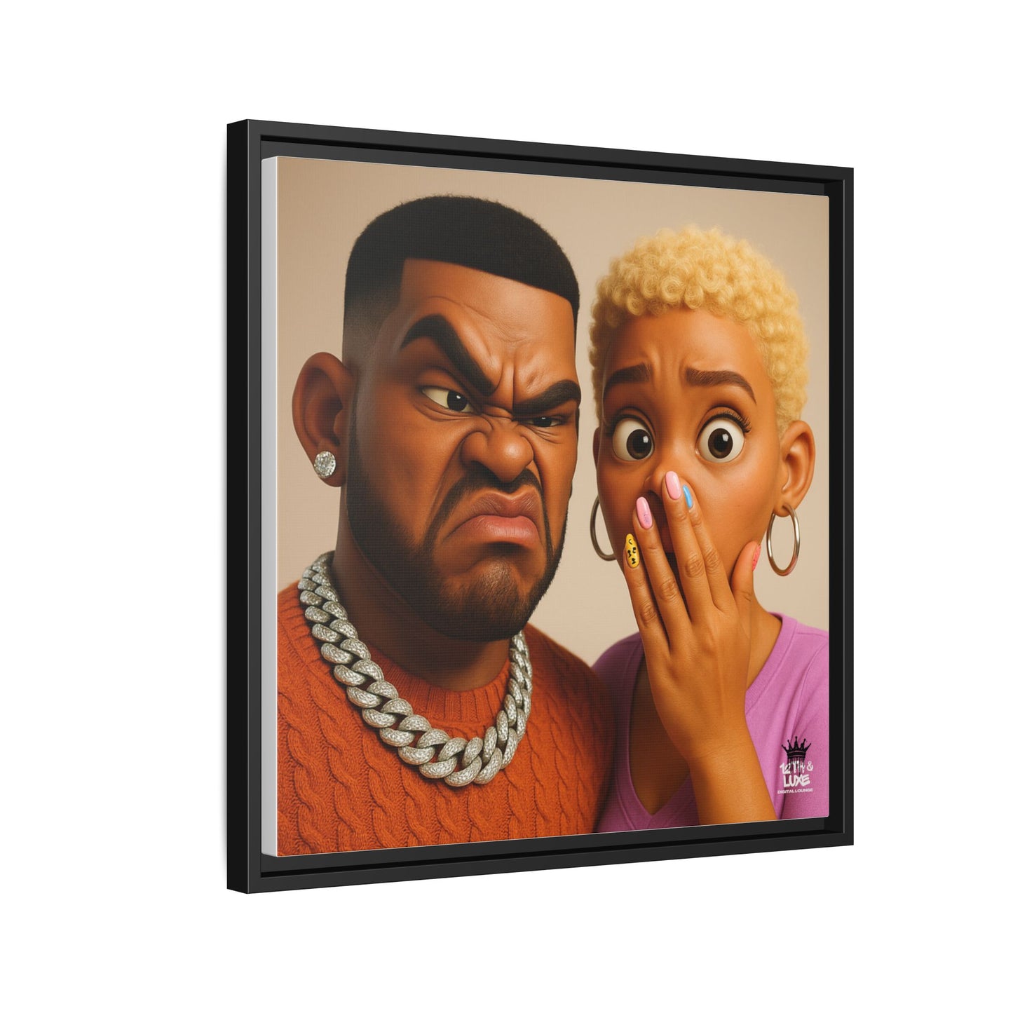 Funky Face Couple - Canvas Art