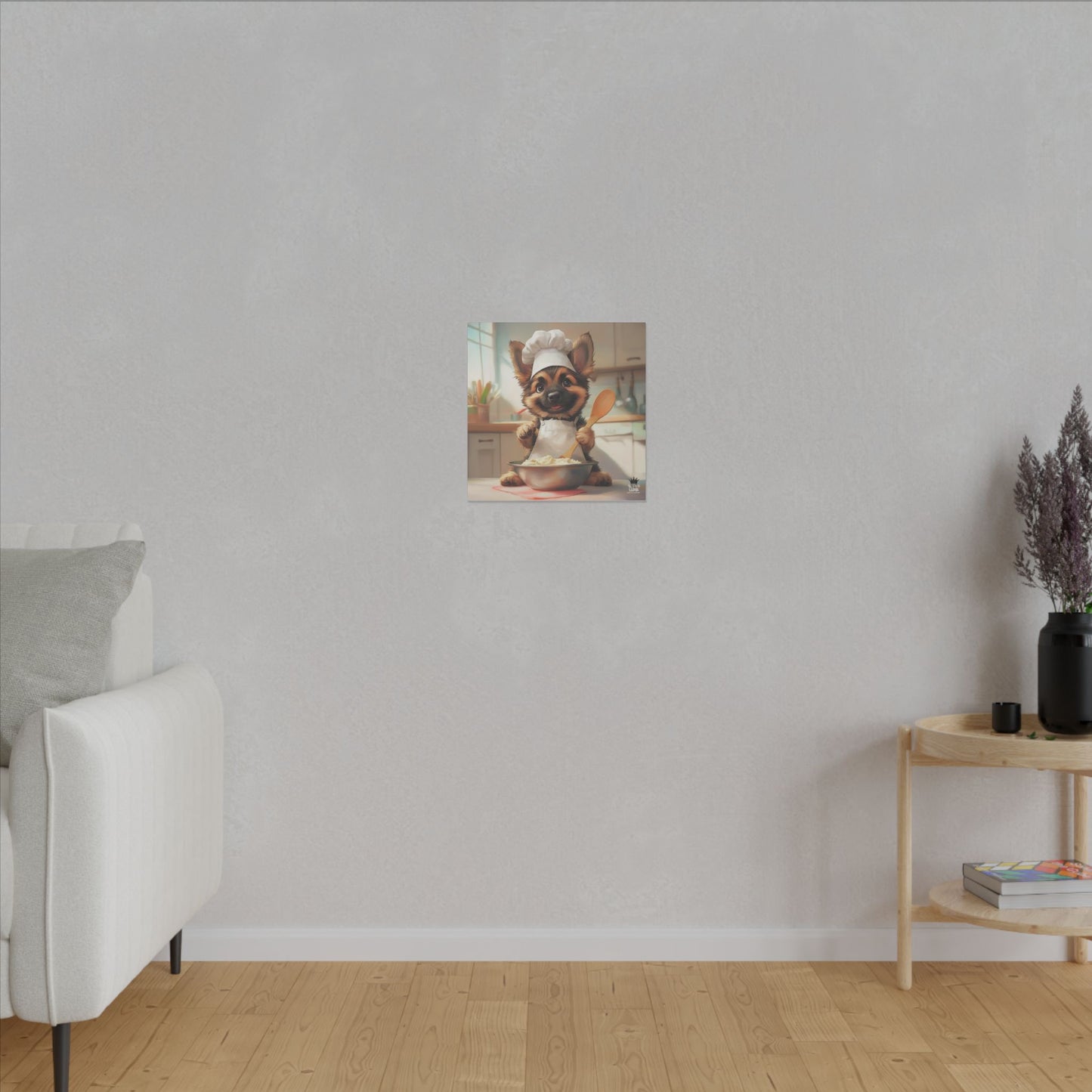 German Shepherd Puppy Chef Canvas Art