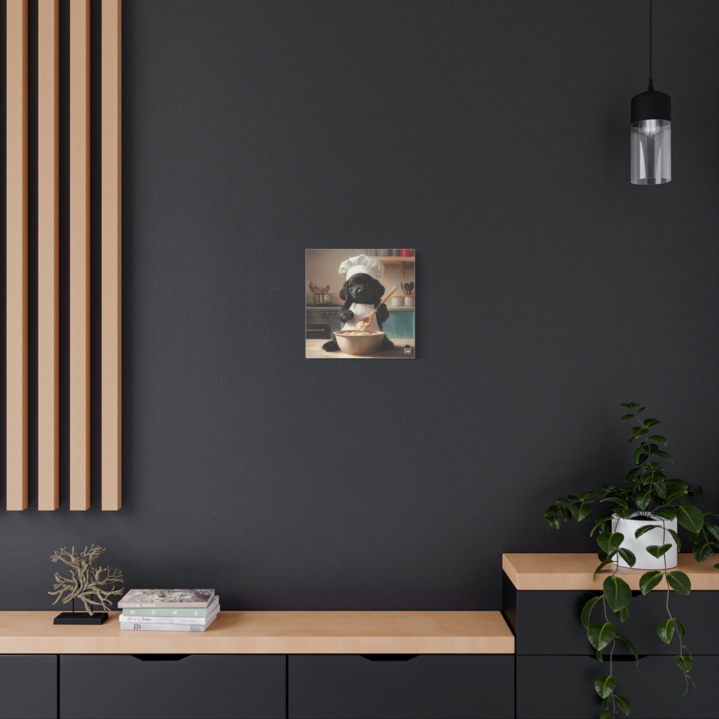 Black Lab Puppy Chef Canvas Art