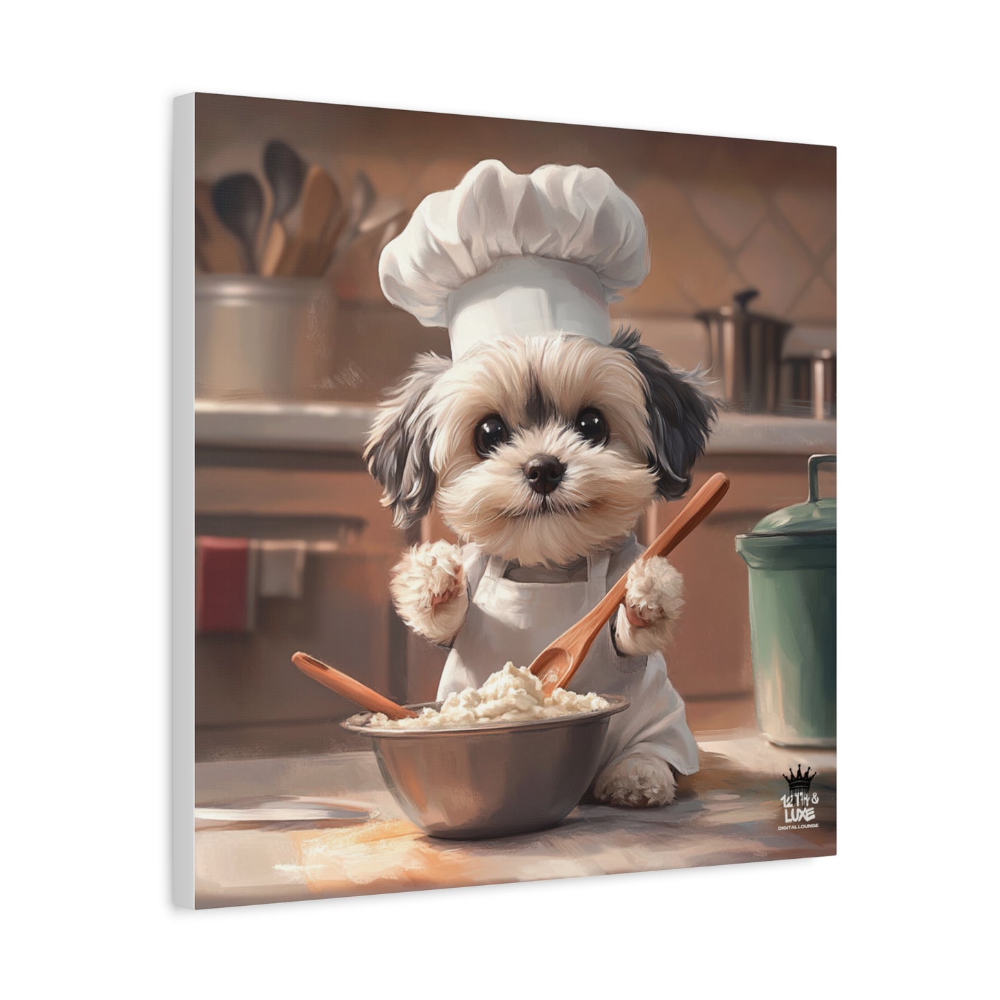 Shih Tzu Puppy Chef Canvas Art