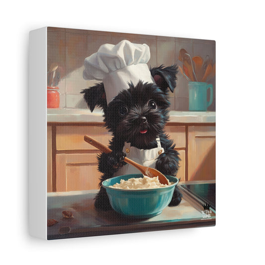 Russian Terrier Puppy Chef Canvas Art