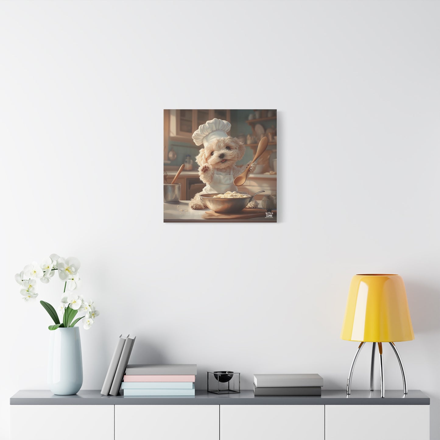 Maltipoo Puppy Chef Canvas Art