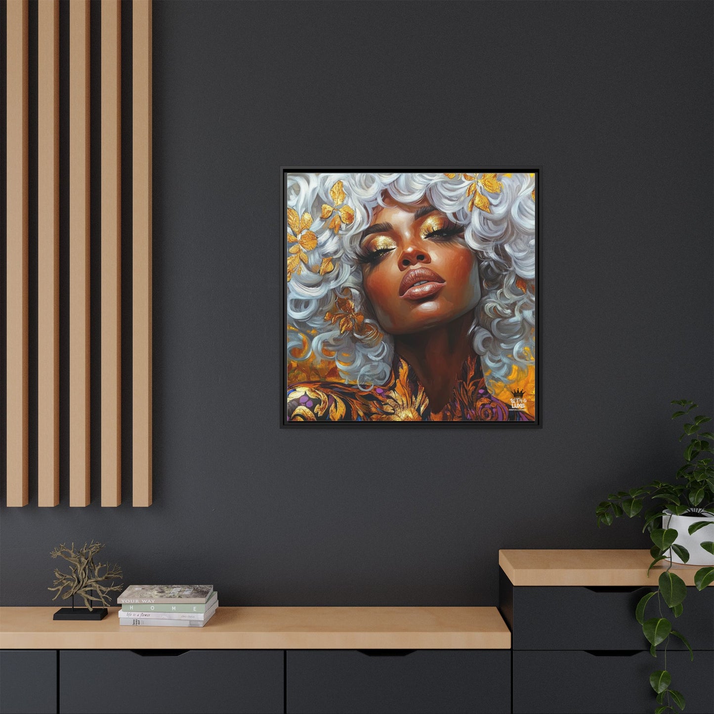 Vibrant Framed Canvas Art - Bold Beauty Portrait