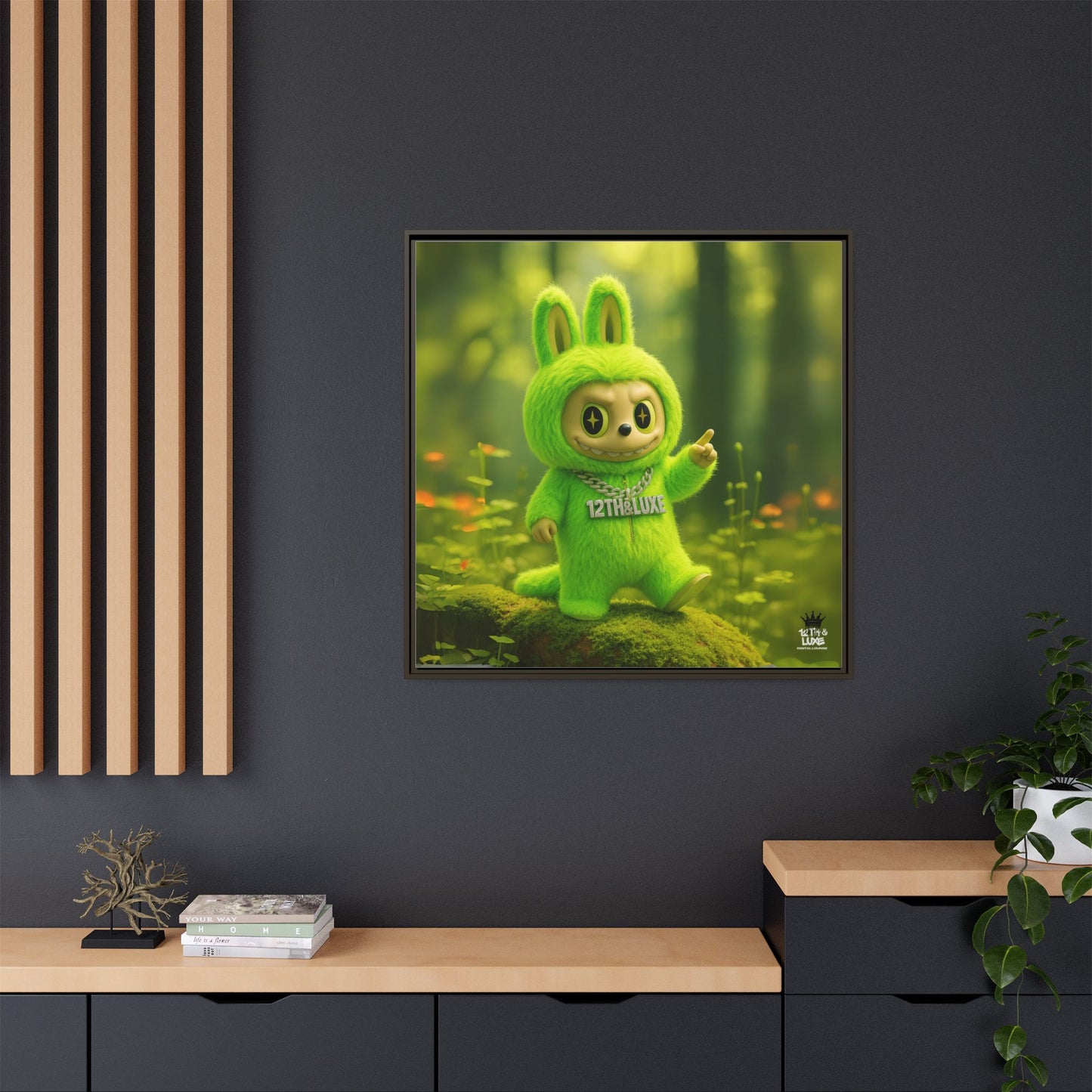 Plush Monster Green - Canvas Art