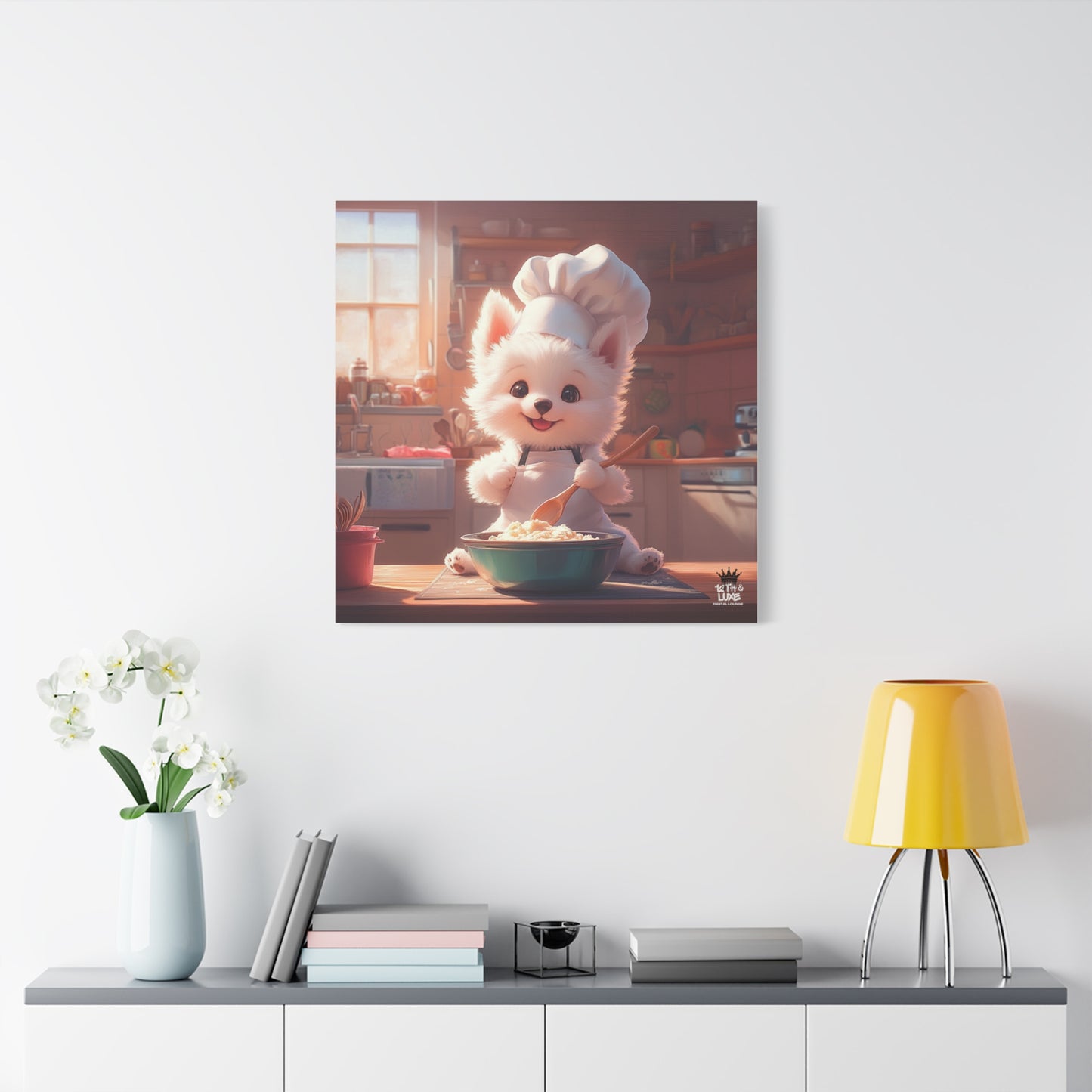 Samoyed Puppy Chef Canvas Art