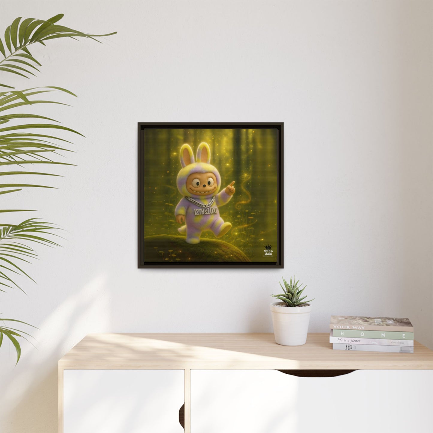 Plush Monster Purple/Yellow - Canvas Art