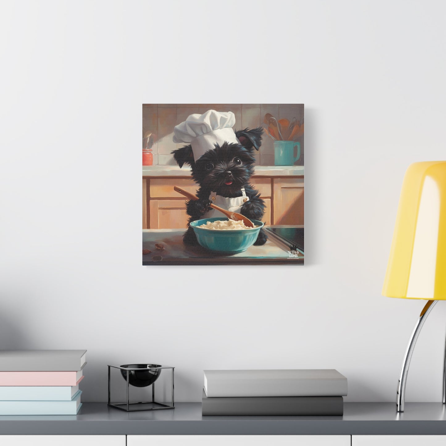 Russian Terrier Puppy Chef Canvas Art