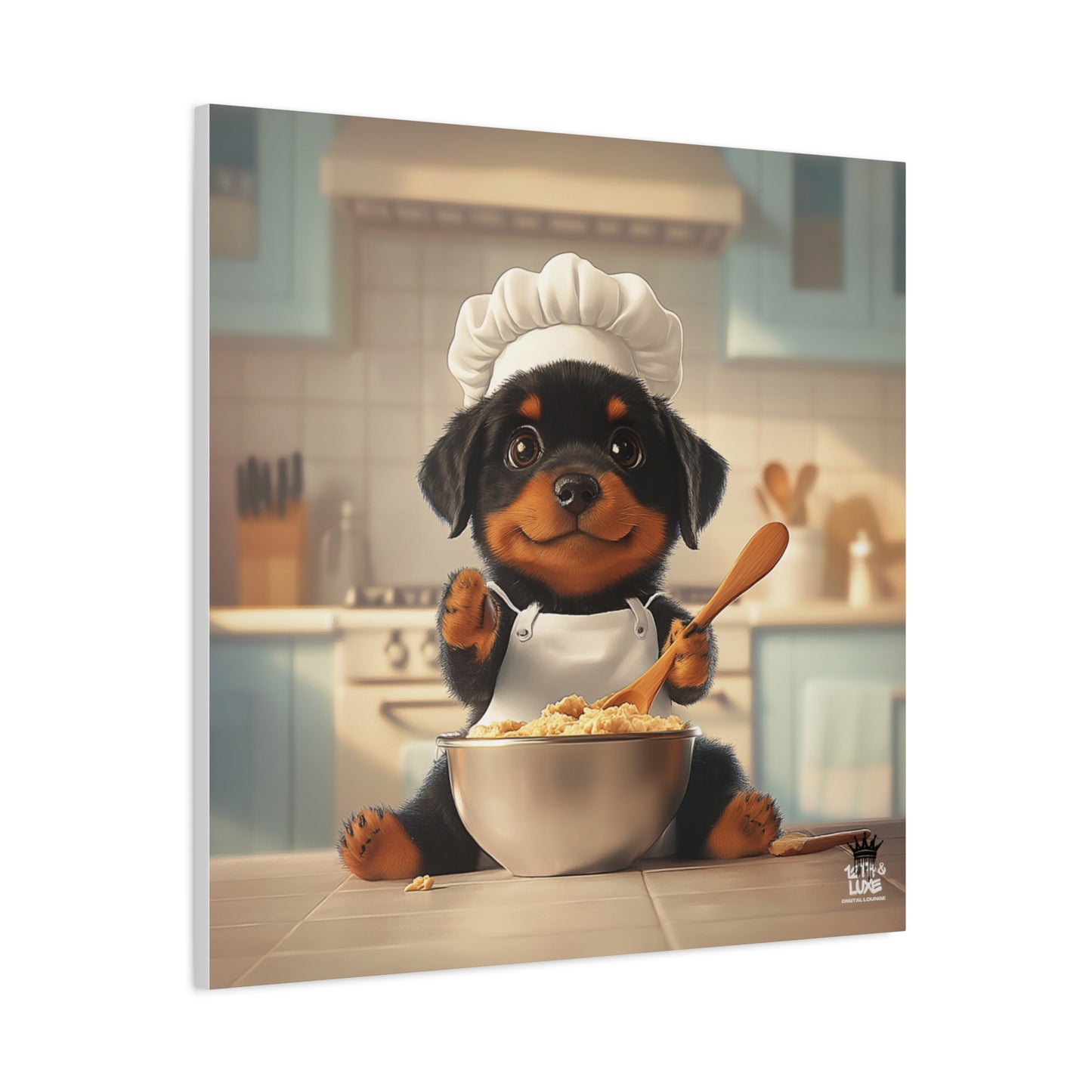 Rottweiler Puppy Chef Canvas Art