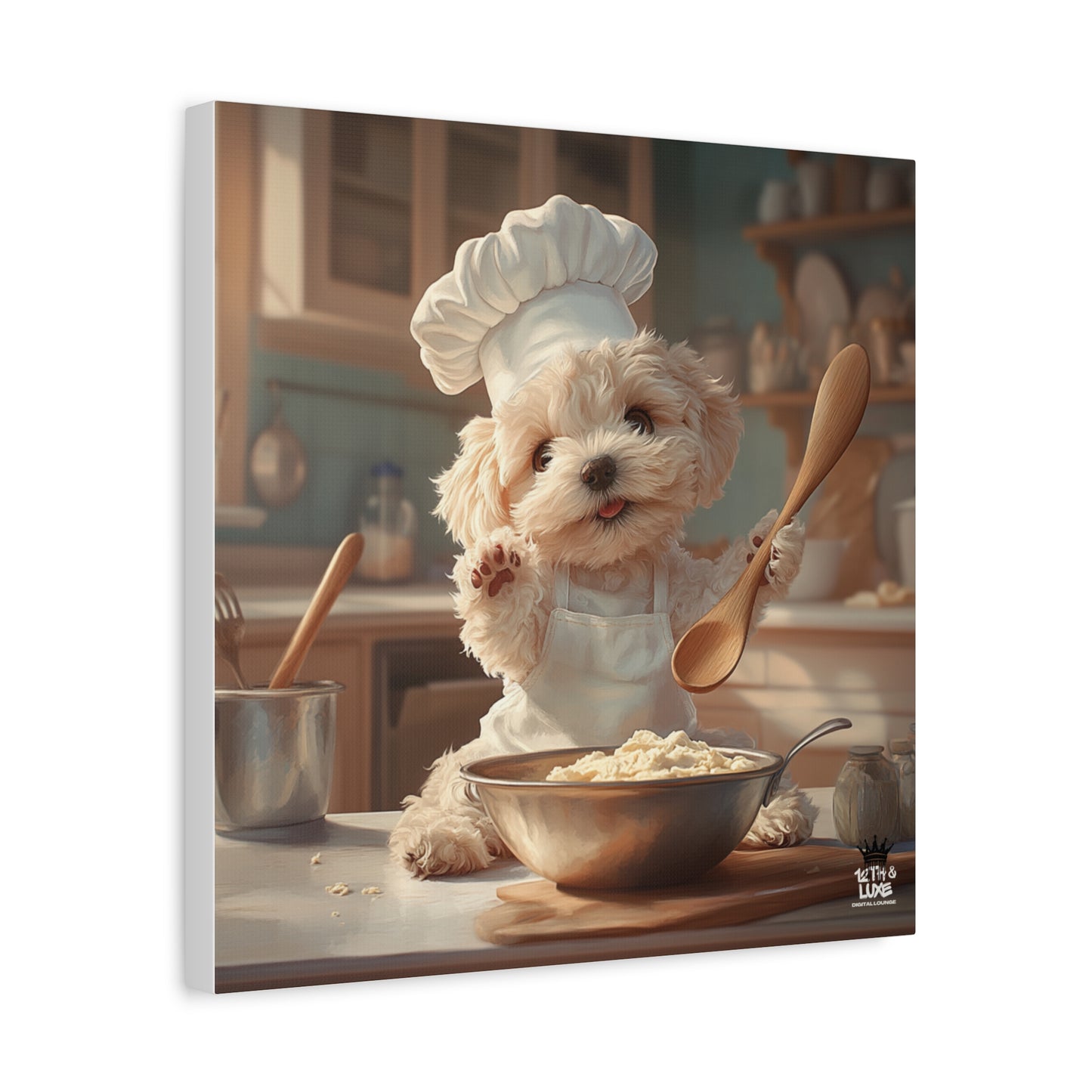 Maltipoo Puppy Chef Canvas Art