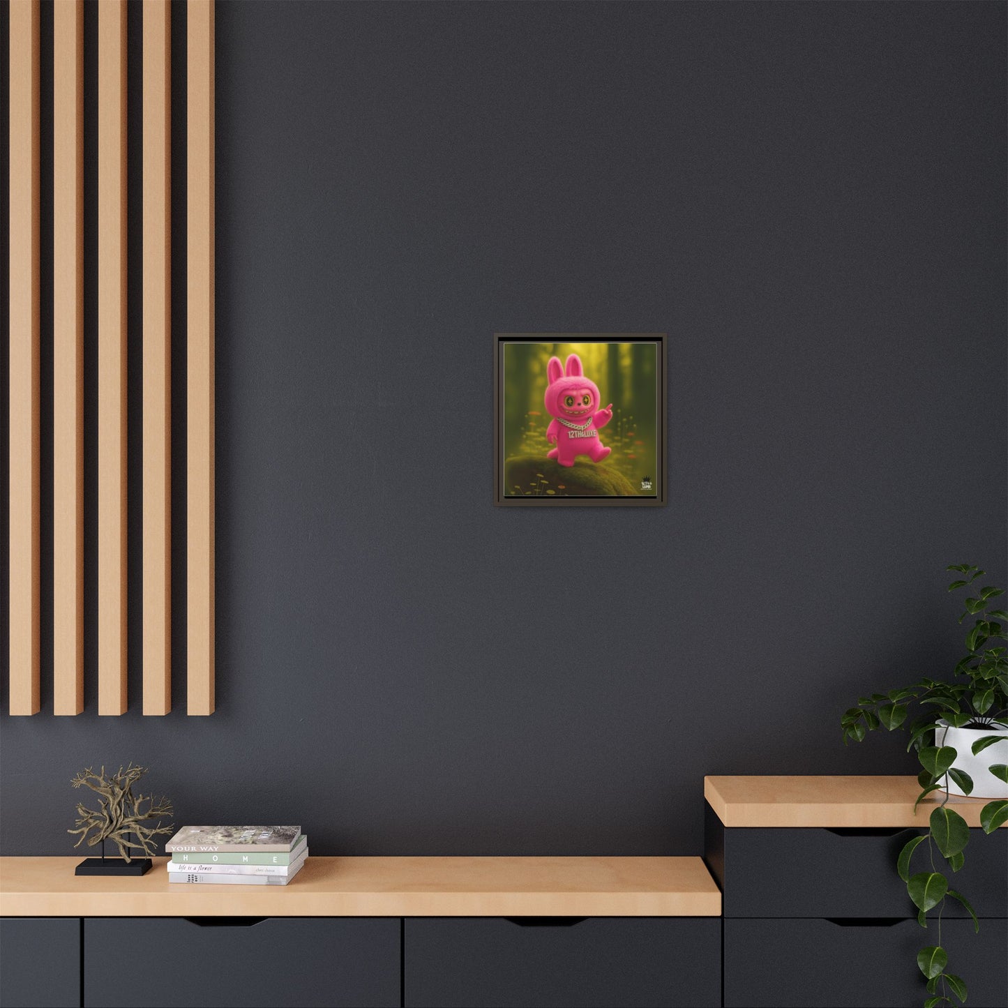 Plush Monster Pink- Canvas Art