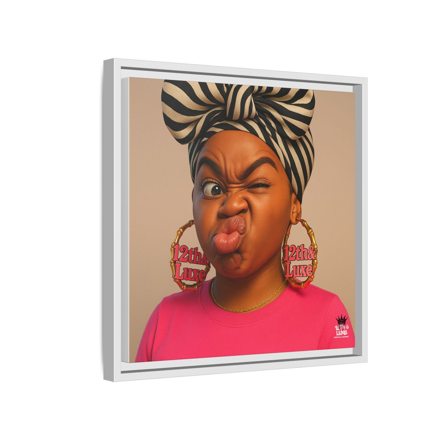 Funky Face Pink - Canvas Art