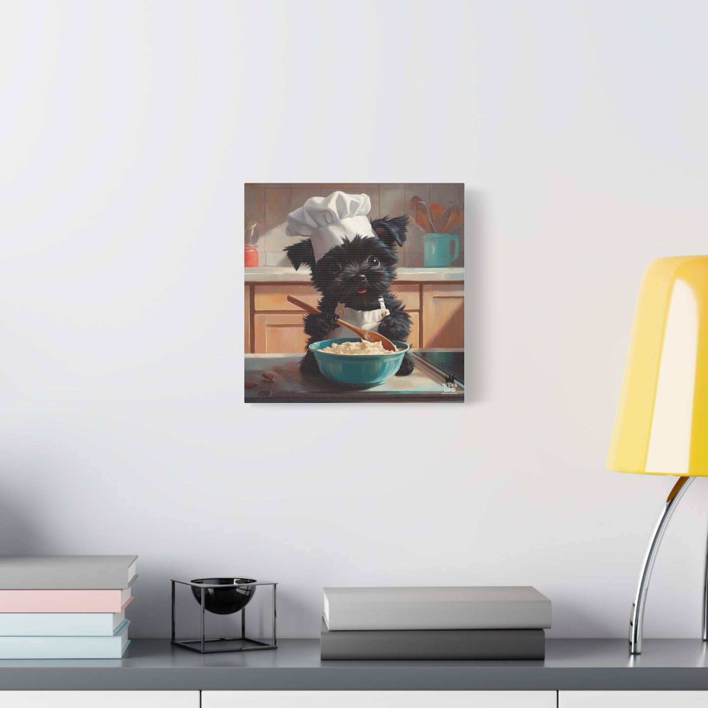 Russian Terrier Puppy Chef Canvas Art