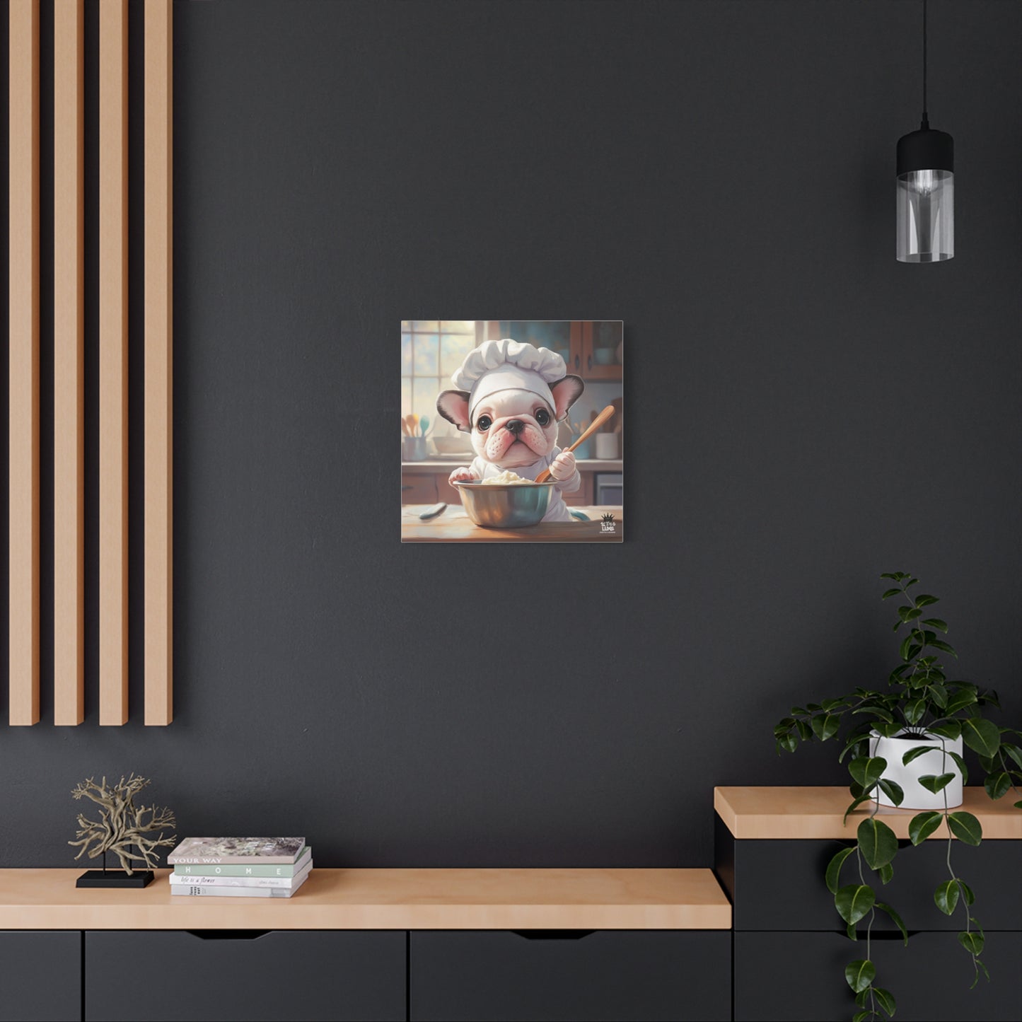Bulldog Puppy Chef Canvas Art