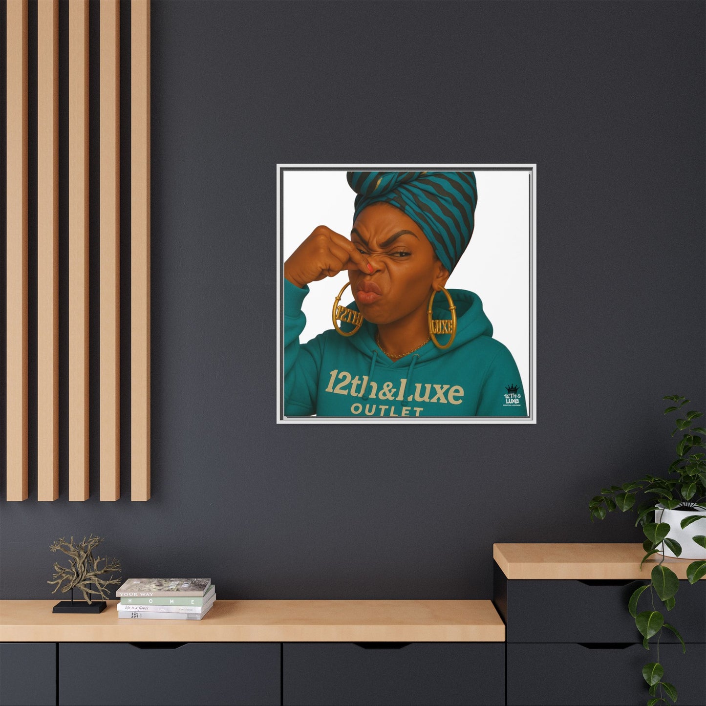 Funky Face Blue- Canvas Art