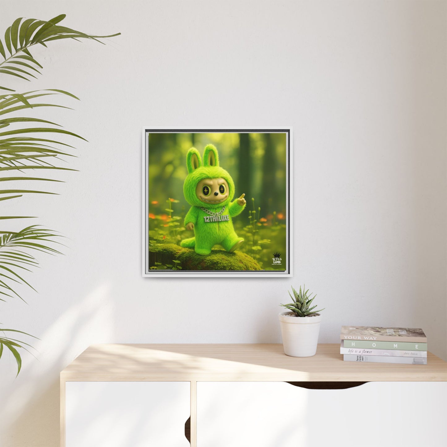 Plush Monster Green - Canvas Art