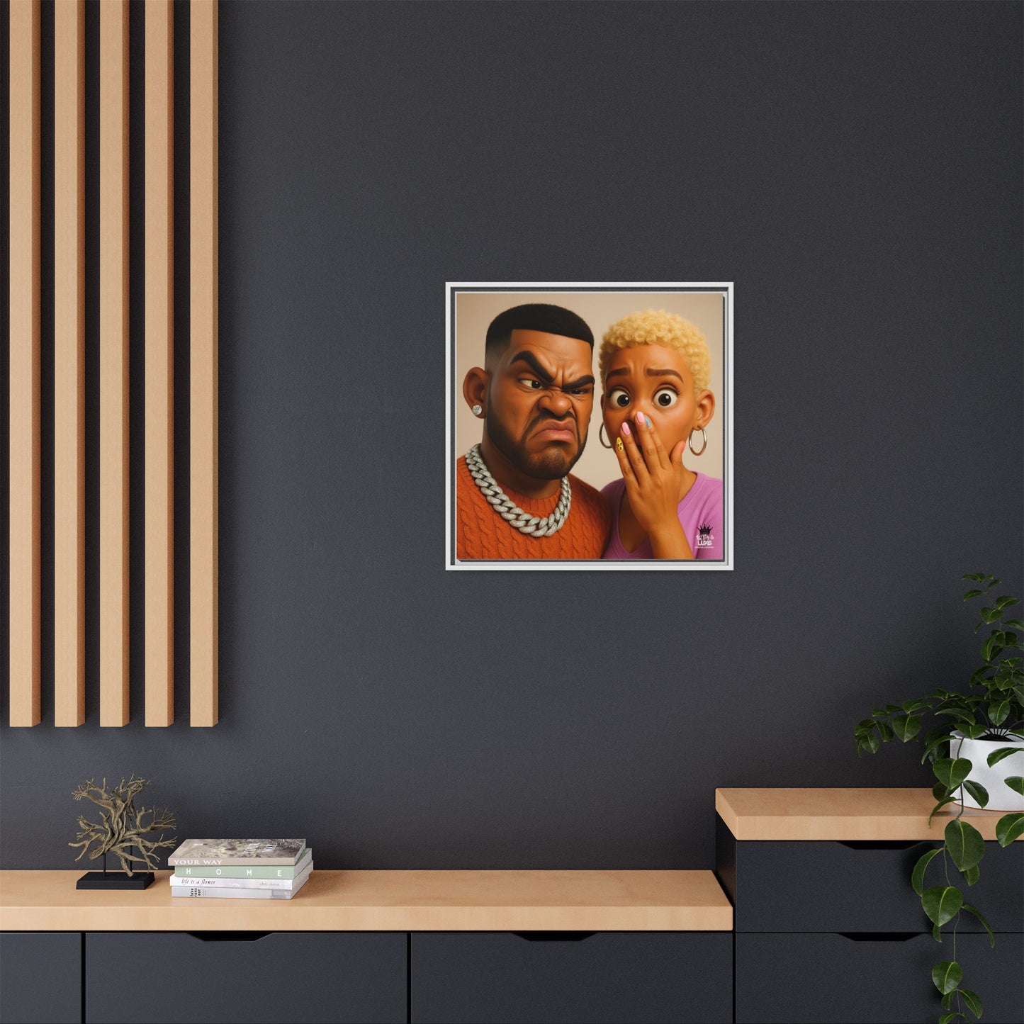 Funky Face Couple - Canvas Art