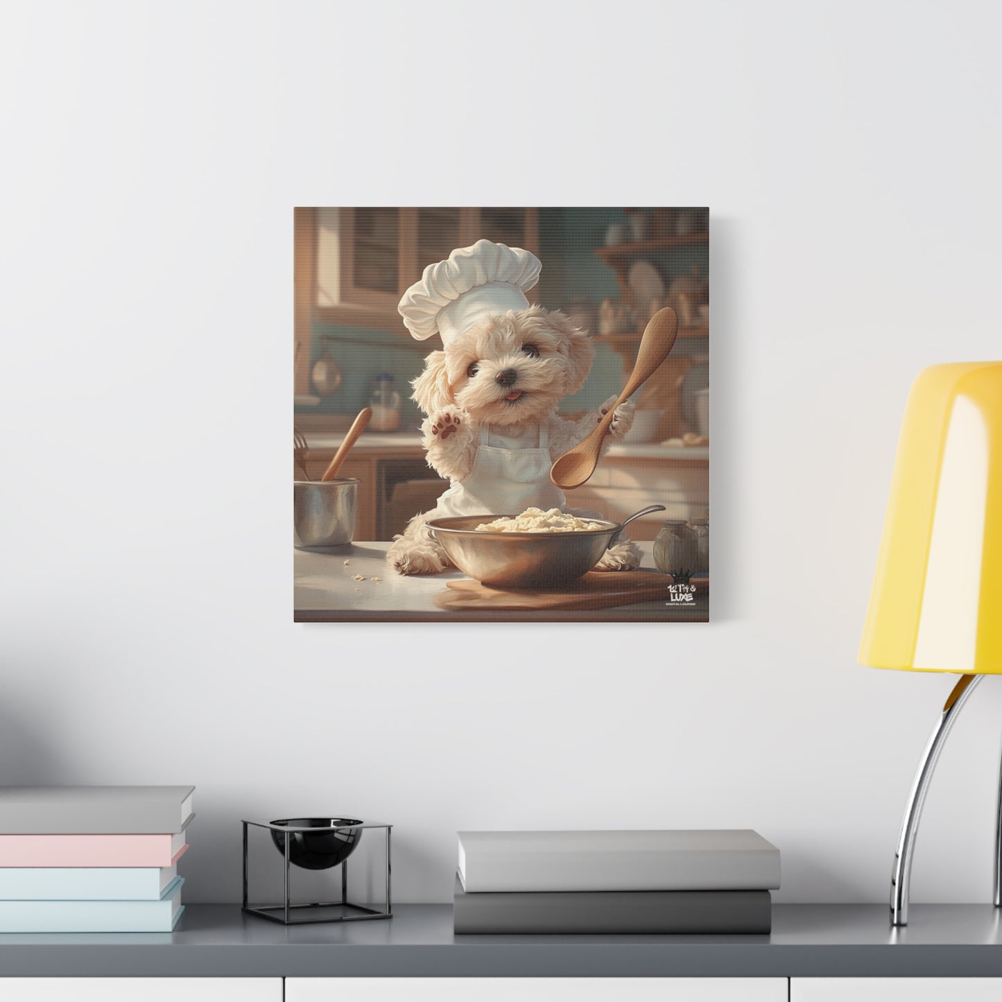 Maltipoo Puppy Chef Canvas Art