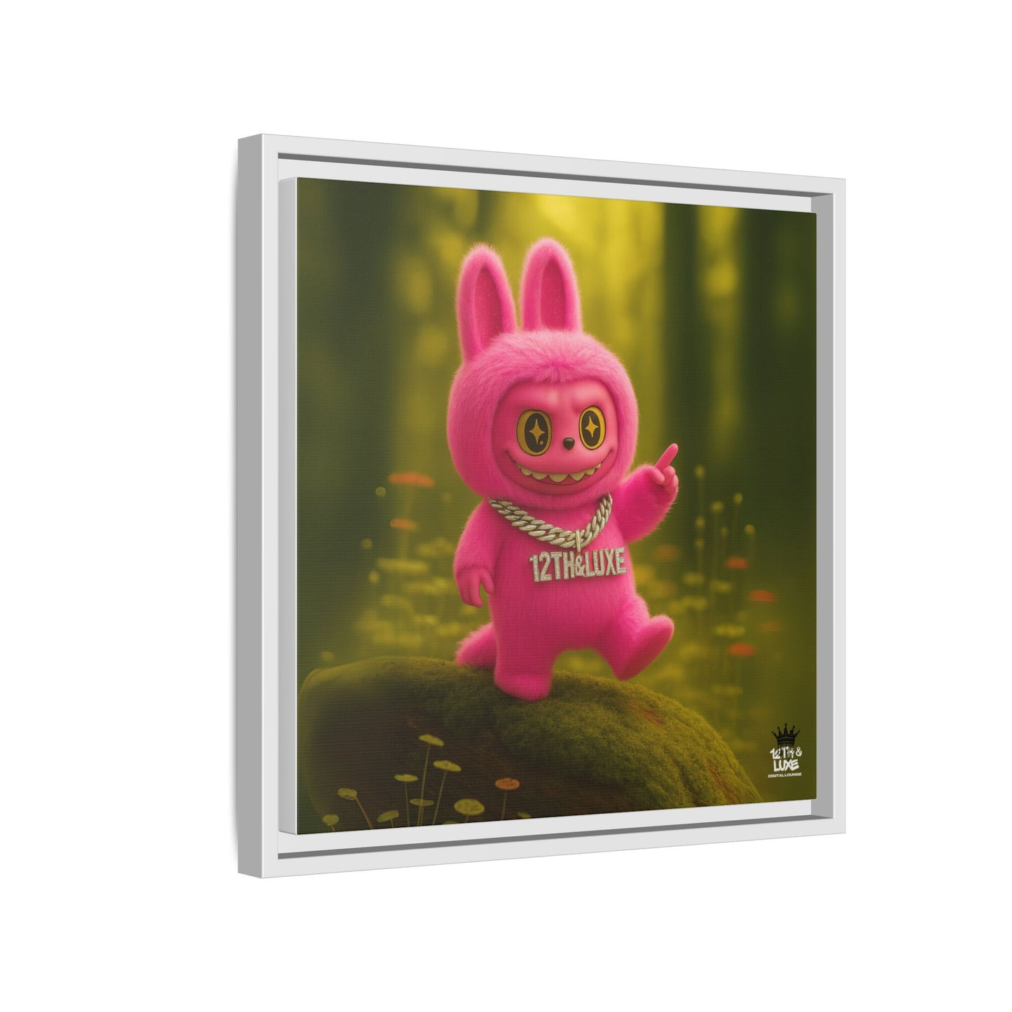 Plush Monster Pink- Canvas Art